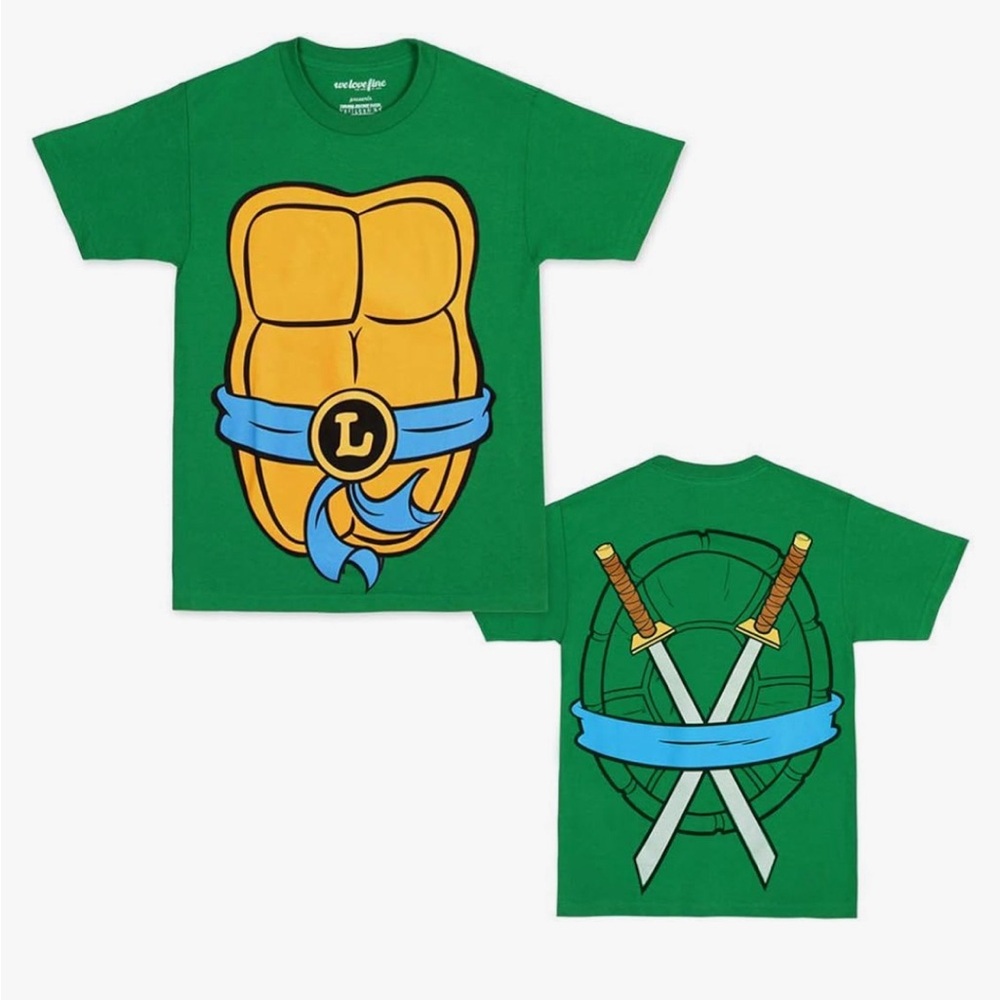 Teenage Mutant Ninja Turtles TMNT Mens Costume T-Shirt(Leonardo,Large)